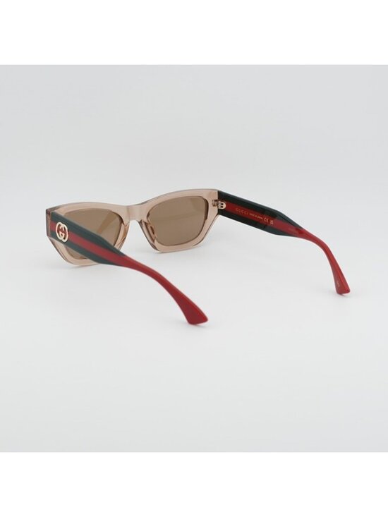 Gucci GG2116S 004 Sunglasses Transparent Brown Cat Eye Frame, Brown Lenses main image 8
